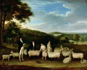 Portrait of Thomas William Coke, Esq. (1752-1842) inspecting some of his South Down sheep Portrait of Thomas William Coke, Esq. (1752-1842) inspecting some of his South Down sheep