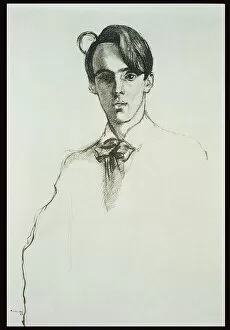 Sir William Rothenstein Gallery: Portrait of William Butler Yeats (1865-1939), 1898 (litho)