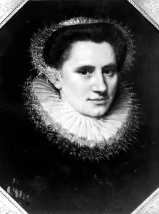 Portrait of a woman (oil on panel) (b/w photo) Portrait of a woman (oil on panel) (b/w photo)