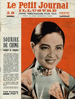 Portrait of a young Chinese smiling in traditional dress despite a tense climate between Portrait of a young Chinese smiling in traditional dress despite a tense climate between