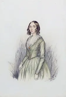 Portrait of a Young Lady in a Green Dress, 1841 (w/c and pencil on paper) Portrait of a Young Lady in a Green Dress, 1841 (w/c and pencil on paper)