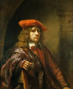 Portrait of a young man in a red cap (oil on canvas) Portrait of a young man in a red cap (oil on canvas)