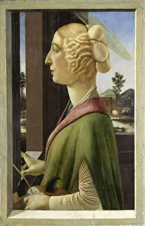 Portrait of a Young Woman with attributes of St. Catherine, 1475-78 (oil on panel)