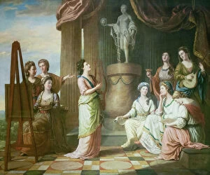 Secolo Xviii Gallery: Portraits in the Characters of the Muses in the Temple of Apollo, 1779 (oil on canvas)