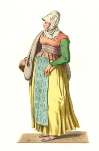 Portuguese peasant of the 16th century - Lithography based on an illustration by Edmond Lechevallier-Chevignard Portuguese peasant of the 16th century - Lithography based on an illustration by Edmond Lechevallier-Chevignard