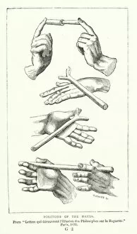 Positions of the hand, in water divining (engraving)