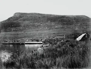 Post at Rorke's Drift with Signal Hill in the distance, 1879 (b/w photo) Post at Rorke's Drift with Signal Hill in the distance, 1879 (b/w photo)