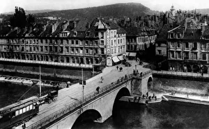 Postcard depicting the bridge over the River Doubs, c.1910 (litho) Postcard depicting the bridge over the River Doubs, c.1910 (litho)