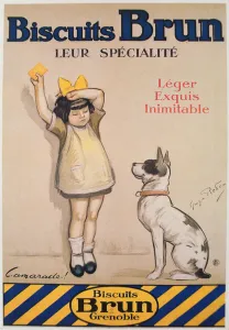 Poster advertising Brun biscuits (colour litho) Poster advertising Brun biscuits (colour litho)