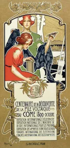 Poster advertising the Centenary of the Discovery of the Voltaic Pile Poster advertising the Centenary of the Discovery of the Voltaic Pile