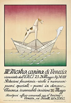 Italian Art Gallery: Poster advertising a dog show in Venice, 1936 (colour litho)