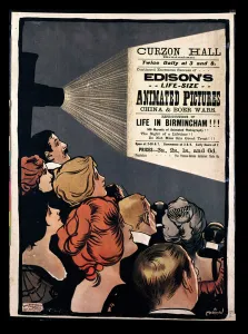 Poster advertising Edison's Life Size Animated Pictures Poster advertising Edison's Life Size Animated Pictures