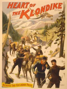 Poster advertising Heart of the Klondike by Scott Marble, 1897 (colour litho) Poster advertising Heart of the Klondike by Scott Marble, 1897 (colour litho)