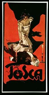 Poster advertising a performance of Tosca, 1899 (colour litho) Poster advertising a performance of Tosca, 1899 (colour litho)