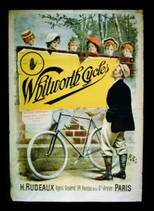 Poster advertising Whitworth Cycles, Paris (colour litho) Poster advertising Whitworth Cycles, Paris (colour litho)