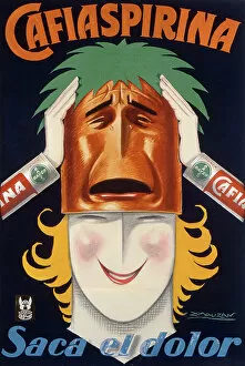 Grimace Gallery: Poster produced in Argentina to advertise Cafiaspirina aspirin (colour litho)