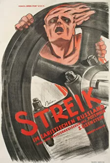 Biro Gallery: Poster for the silent film Strike by Sergei Eisenstein, 1925 (colour lithograph)