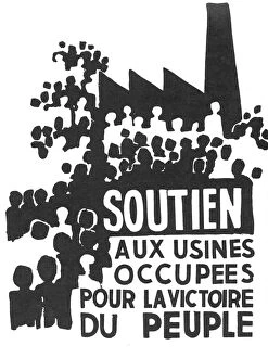 Poster: 'Support the occupied factories for the victory of the people', France