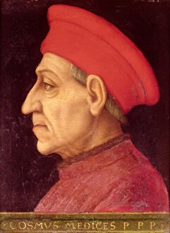 Images Dated 9th October 2007: Posthumous portrait of Cosimo di Giovanni de Medici, c.1565-69 (oil on tin)