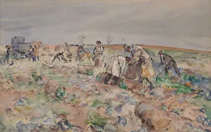In the potato field, 1942 (Watercolour) In the potato field, 1942 (Watercolour)