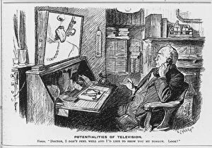 Potentialities of Television, cartoon from Punch Magazine (engraving)