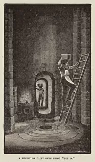 Pottery: A Biscuit or Glost Oven being 'set in'(engraving)