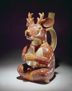Pottery vessel of Captive Deer-man, Mochica (earthenware) Pottery vessel of Captive Deer-man, Mochica (earthenware)