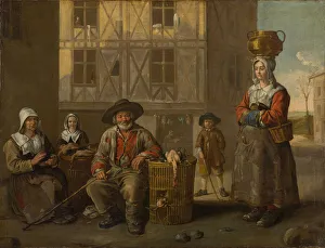 A Poultry Merchant and an Old Woman Warming Her Hands, circa 1652 (oil on canvas) A Poultry Merchant and an Old Woman Warming Her Hands, circa 1652 (oil on canvas)