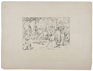 Prayer in Stonewall Jackson's tent, c.1880-90 (etching) Prayer in Stonewall Jackson's tent, c.1880-90 (etching)