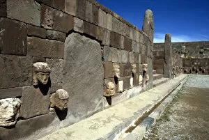 Pre-Columbian archaeological site of Tiahuanaco, Bolivia