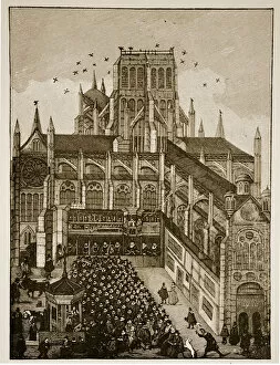 Pauls Cathedral Gallery: Preaching before the King and Prince of Wales at Pauls Cross in 1616