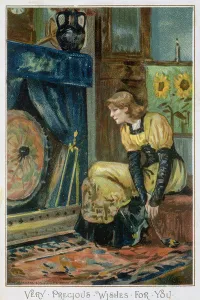 Very Precious Wishes For You, Victorian Christmas Card, published by Hildesheimer & Very Precious Wishes For You, Victorian Christmas Card, published by Hildesheimer &