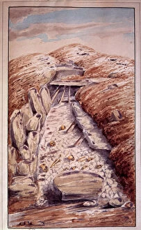 Prehistory: Dolmen de l'Etang-la-Ville (Yvelines), Watercolour by Jules Dumoutet (1815-1880), 1878