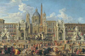 Preparation For the Firework Display Held at Piazza Navona, Rome, to Celebrate the Preparation For the Firework Display Held at Piazza Navona, Rome, to Celebrate the