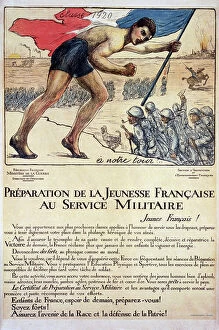 War & Military Scenes: 20th Century Gallery: Preparation de la Jeunesse Francaise au Service Militaire, 1920 (colour litho)