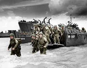 Means Of Conveyance Gallery: Preparation for the Normandy Landings, Slapton Sands, Devon, 1944 (b / w photo)