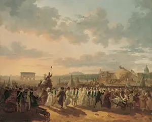 Preparations for the Fete de la Federation, 14th July 1790 (oil on panel) Preparations for the Fete de la Federation, 14th July 1790 (oil on panel)
