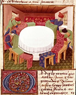 Preparatives of the Round Table at the Arrival of the Miniature Knights taken from "