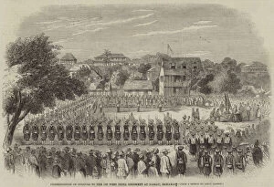 Presentation of Colours to the 1st West India Regiment at Nassau, Bahamas (engraving)