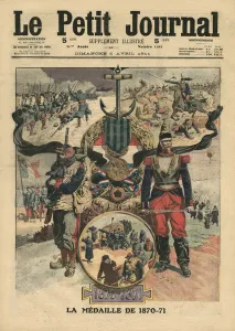 The Presentation of The Medal of Combatants 1870-71, illustration from Le Petit Journal' The Presentation of The Medal of Combatants 1870-71, illustration from Le Petit Journal'