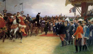 President Emile Loubet (1836-1929) welcomes Tsar Nicholas II (1868-1918 President Emile Loubet (1836-1929) welcomes Tsar Nicholas II (1868-1918