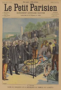 The President of France in Nice (colour litho) The President of France in Nice (colour litho)