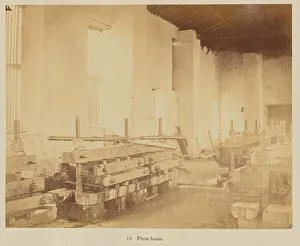 Pressing Gallery: Press house, 1877 (albumen silver print)