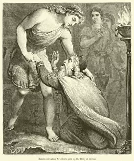 Priam entreating Achilles to give up the Body of Hector (engraving)
