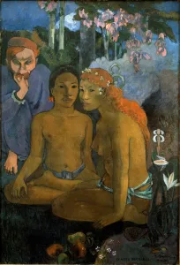 Primitive tales. Young Tahitians and the poet Jacob Meyer de Haan, 1902. (Oil on canvas) Primitive tales. Young Tahitians and the poet Jacob Meyer de Haan, 1902. (Oil on canvas)