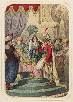 Prince Agib in a scene from One Thousand and One Nights (colour litho) Prince Agib in a scene from One Thousand and One Nights (colour litho)