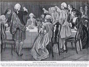 Prince Charles Edward at Holyrood, illustration from Hutchinson'