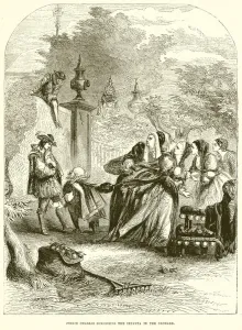 Prince Charles surprising the Infanta in Orchard (engraving) Prince Charles surprising the Infanta in Orchard (engraving)