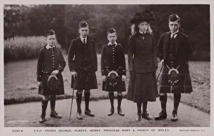 Prince George, Prince Albert, Prince Henry, Princess Mary, Prince Of Wales (b/w photo) Prince George, Prince Albert, Prince Henry, Princess Mary, Prince Of Wales (b/w photo)