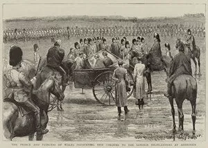 The Prince and Princess of Wales presenting New Colours to the Gordon Highlanders at Aberdeen (engraving)